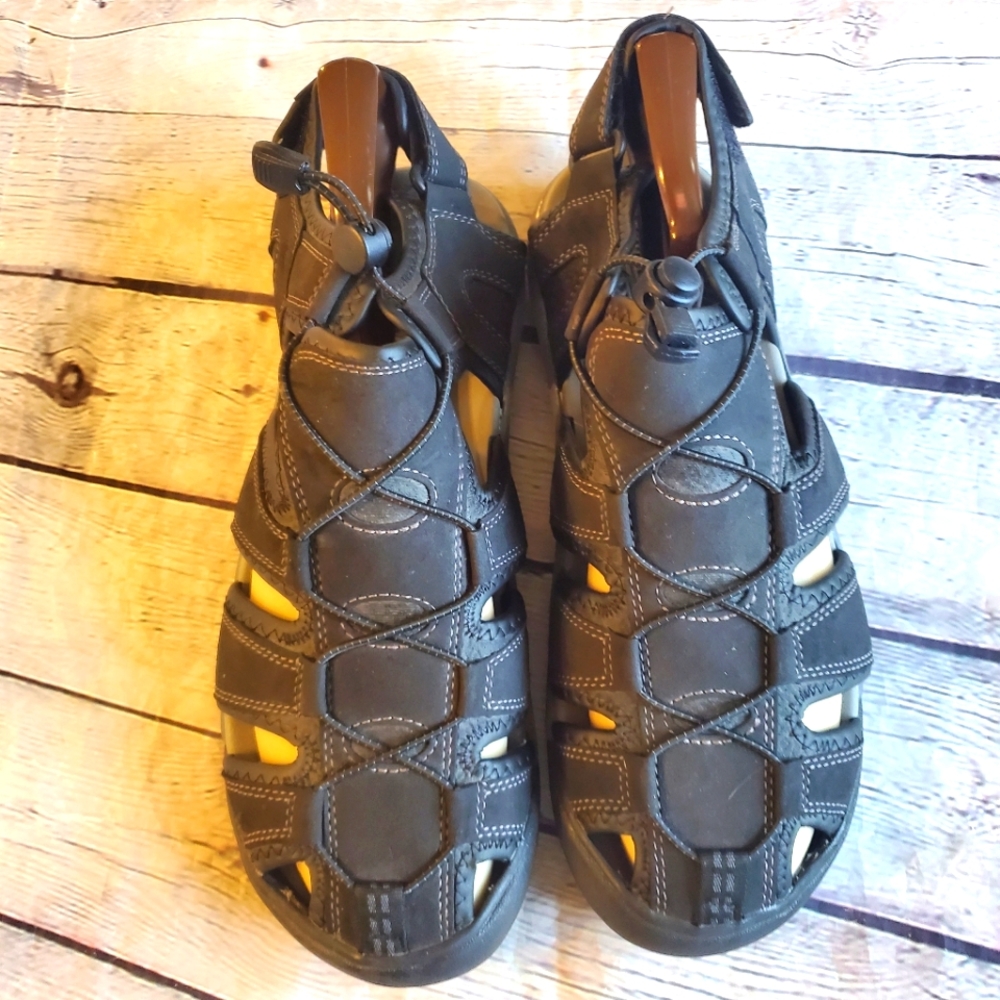 KHOMBU MEN'S SANDALS GRAY TRAVIS ORTHOPEDIC ACTIVE WALKING HIKING SHOES SIZE 11